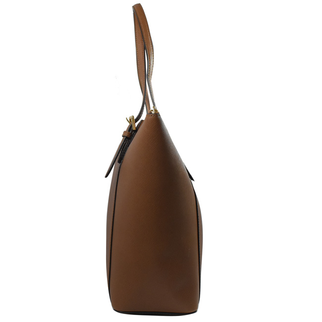 MICHAEL KORS CIARA金屬LOGO拉鍊托特包(咖)