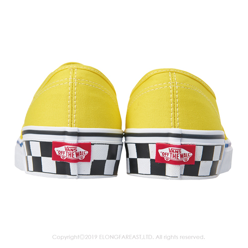 (男)VANS Authentic 潮流素面綁帶休閒鞋*黃色