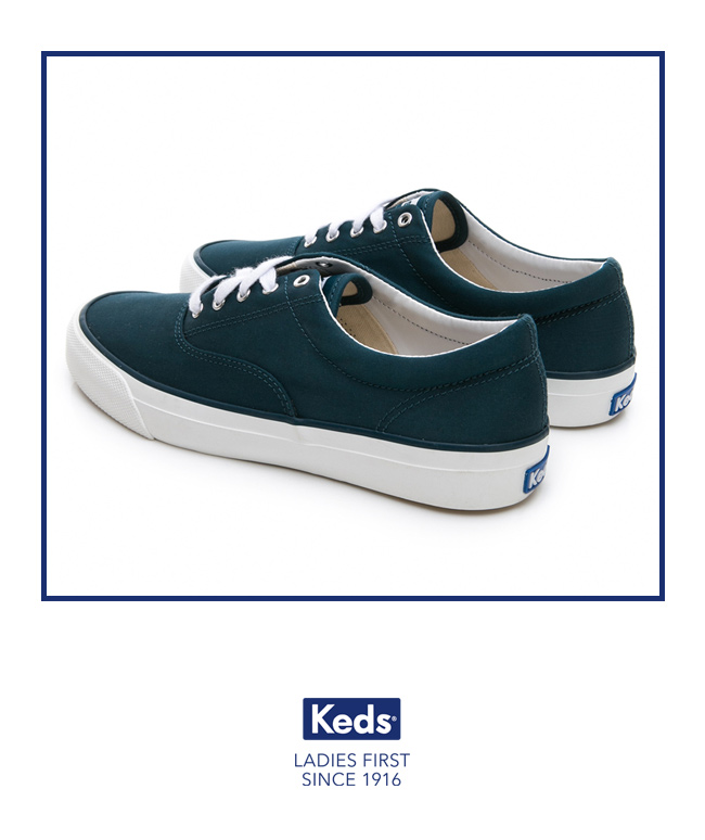 Keds ANCHOR 霧感復刻綁帶休閒鞋-深綠