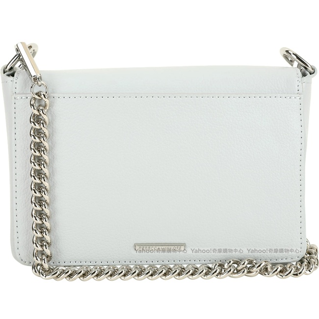 Rebecca Minkoff Mab Flap 銀勾釦皮革兩用鍊帶包(灰綠色)