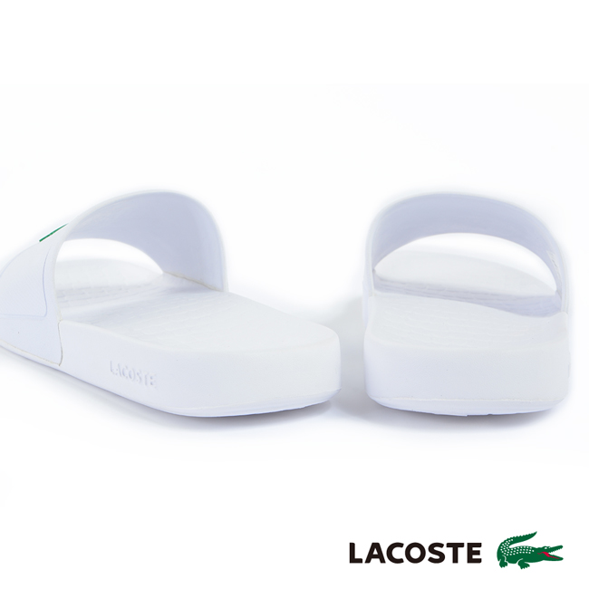 LACOSTE 女用休閒拖鞋-白色