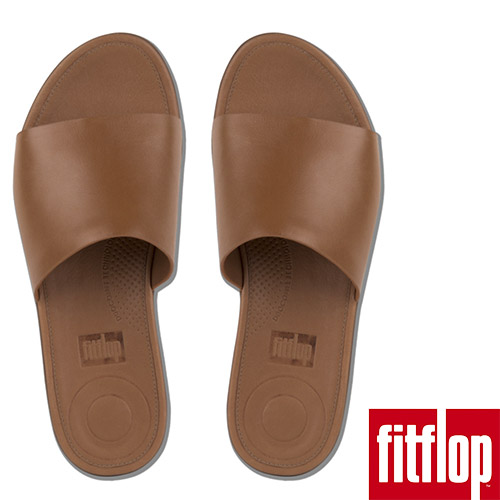 SOLA LEATHER SLIDES-焦糖色