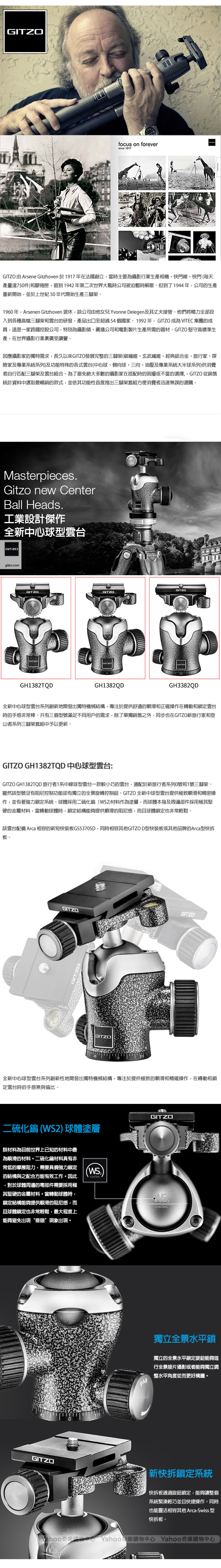 GITZO GH1382TQD 中心球型雲台 公司貨