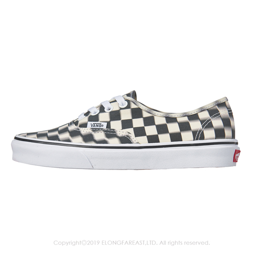 (男)VANS Authentic 眩暈棋盤格綁帶休閒鞋*黑白