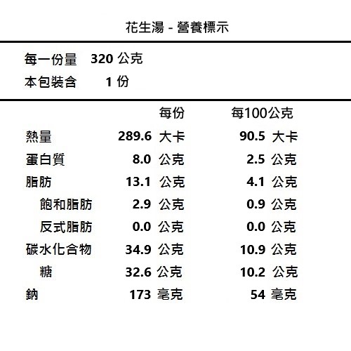 雲林縣農會 花生湯(320g/6入組)