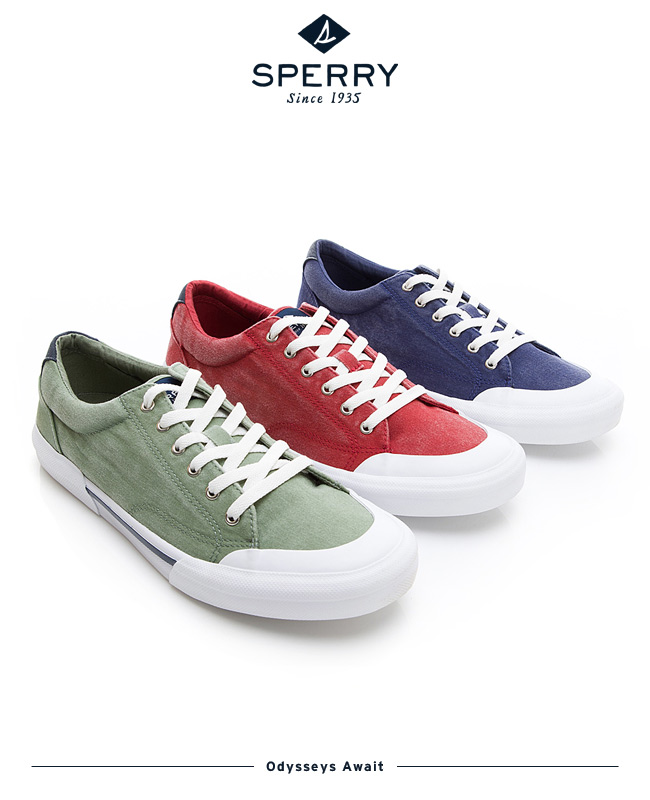 SPERRY 復刻精彩水洗帆布休閒鞋(男)-深藍