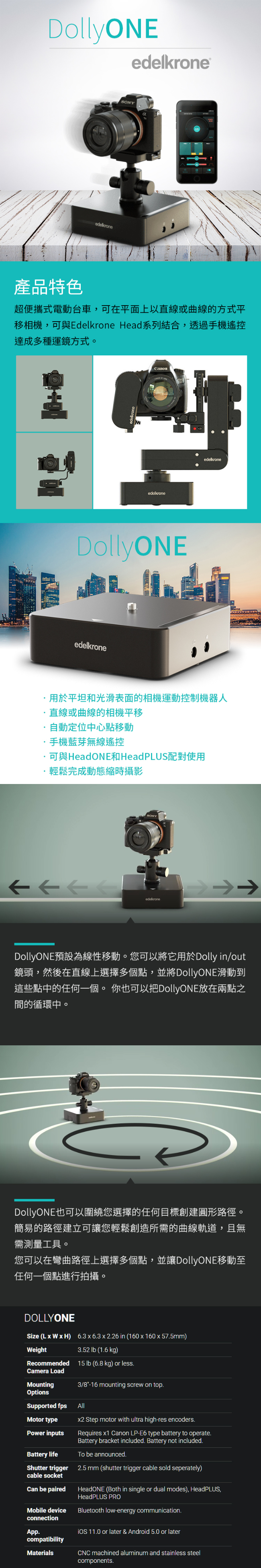 Edelkrone DollyONE 電動雲台 ED82580