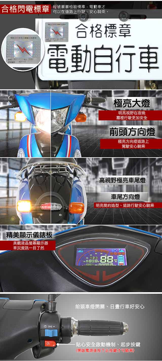 【e路通】EA-EX5 9古錐 圓潤線條 48V鉛酸 LED燈 電動車 (電動自行車)