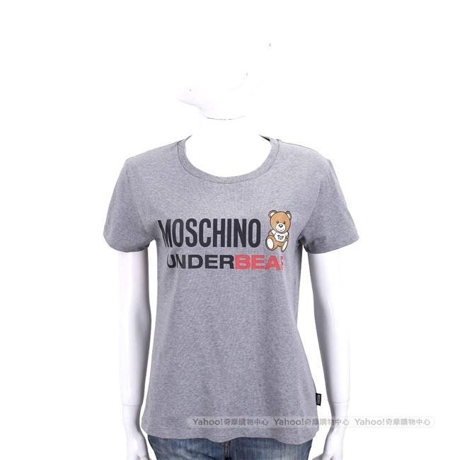 MOSCHINO Underbear 字母泰迪熊寶寶深灰色棉質T恤