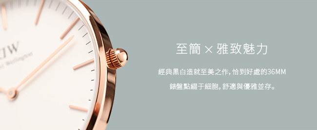 DW 手錶 官方旗艦店 36mm銀框 Classic 深棕真皮皮革錶