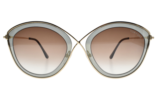 TOM FORD太陽眼鏡 歐美時尚貓眼/透灰-金#TF604 50K