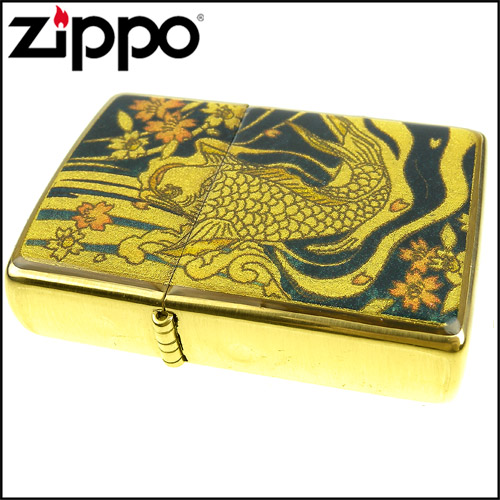 ZIPPO 日系~鯉魚圖案-金箔和柄加工打火機