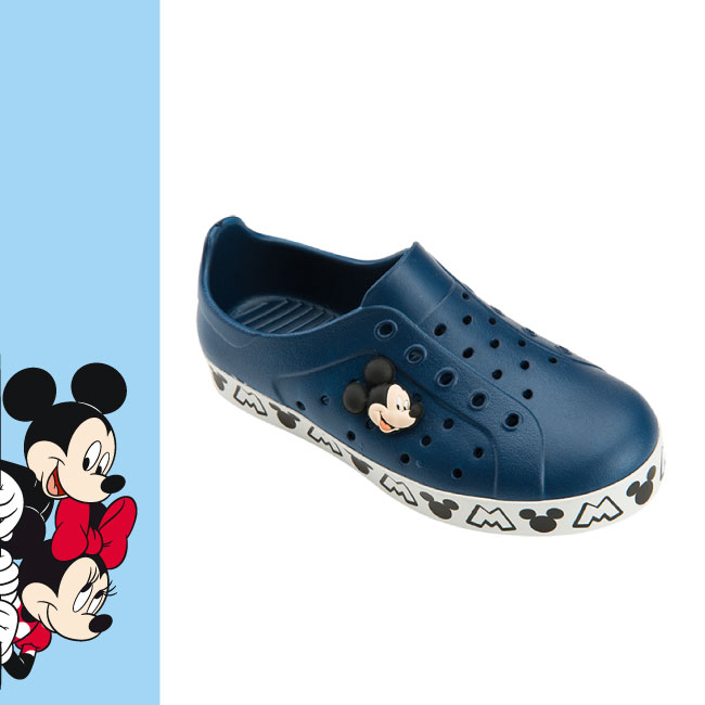 迪士尼童鞋 米奇 雙色防水休閒鞋-藍