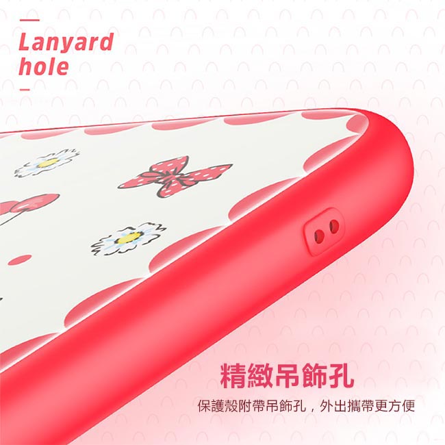 三麗鷗 HelloKitty iPhone X/Xs 9H鋼化玻璃彩繪背蓋-簡單愛