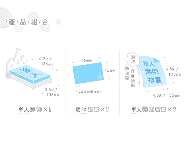 享夢城堡 單人床包兩用被套三件組-角落小夥伴 冰原歷險-藍