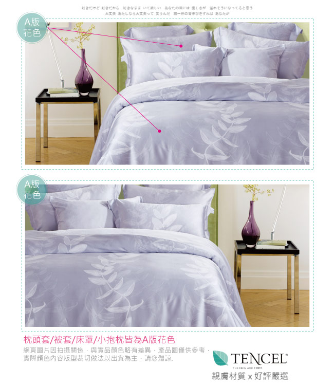 BEDDING-60支100%天絲標準5尺雙人八件式兩用被床罩組-山青與雲-TENCEL