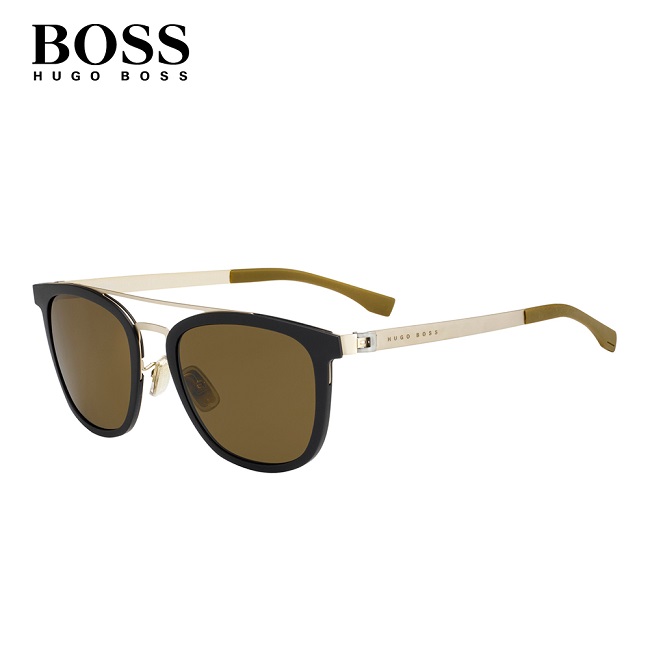 HUGO BOSS- BOSS 0861/F/S 復古眉框墨鏡 墨綠色