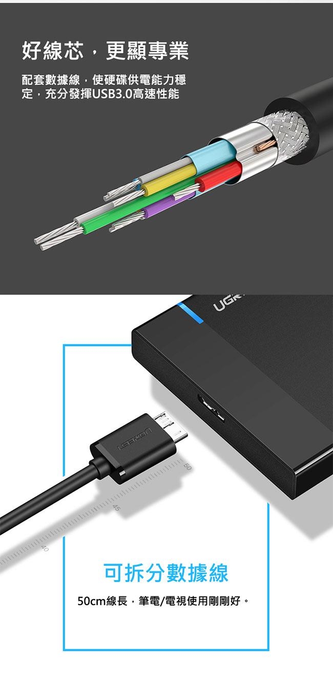 綠聯 2.5吋Type-C/USB3.1隨身硬碟外接盒