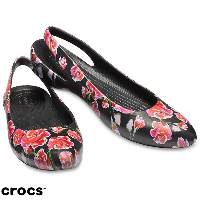 Crocs 卡駱馳 (女鞋) 伊芙花紋露跟鞋 204957-97O