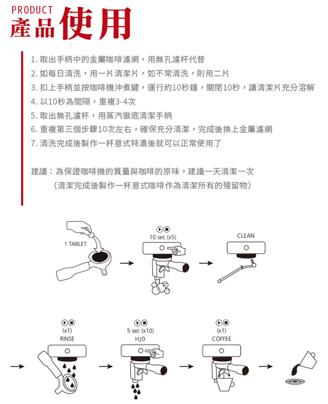 CAFETTO E27893 義式咖啡機清潔錠 150錠(HG0127-1)