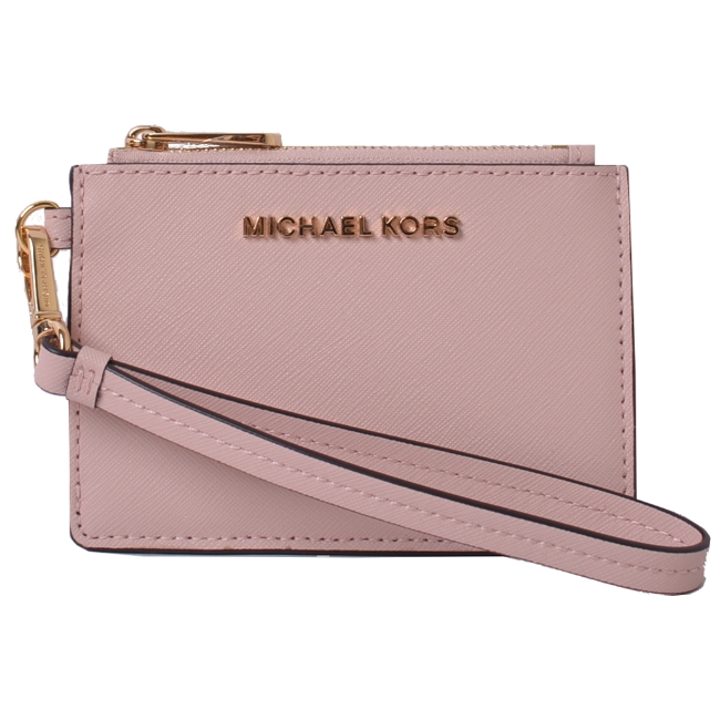 MICHAEL KORS KINSLEY 卡片吊飾零錢包卡夾包-粉