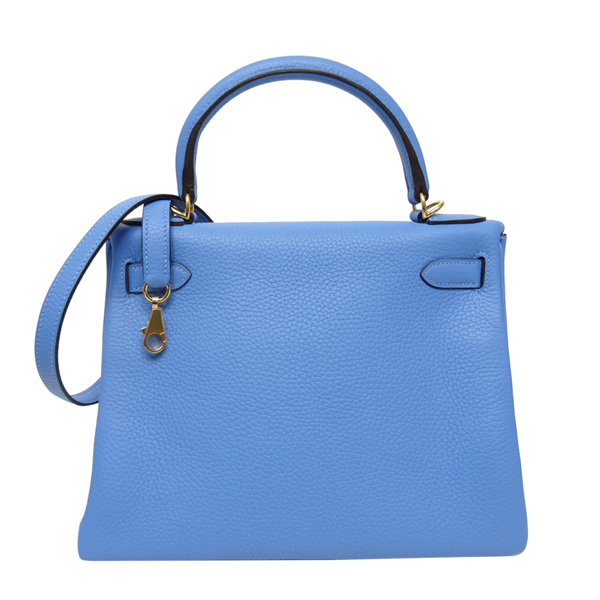 HERMES KELLY TOGO牛皮手提肩背凱莉包(28CM/藍色2T/金釦)