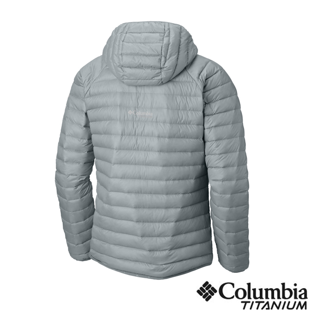 Columbia哥倫比亞 男款-鈦 Omni-heat 3D保暖連帽羽絨外套-灰色