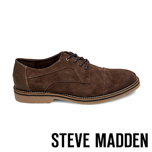 STEVE MADDEN-SOLEMN 絨面男士美式拼接式紳士鞋-絨咖