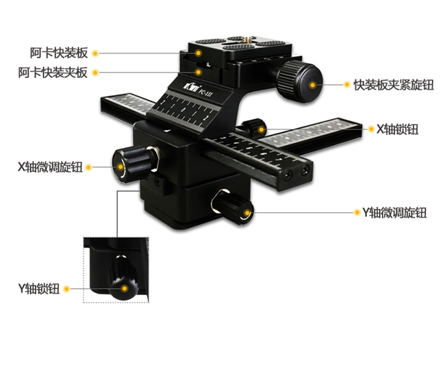 Kiwifotos微距拍攝雲台FC-1II(含快拆板)