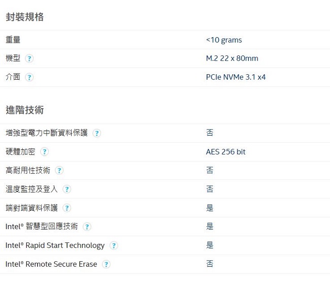 Intel 英特爾 760p 512GB M.2 2280 PCIe固態硬碟(10盒入裝)