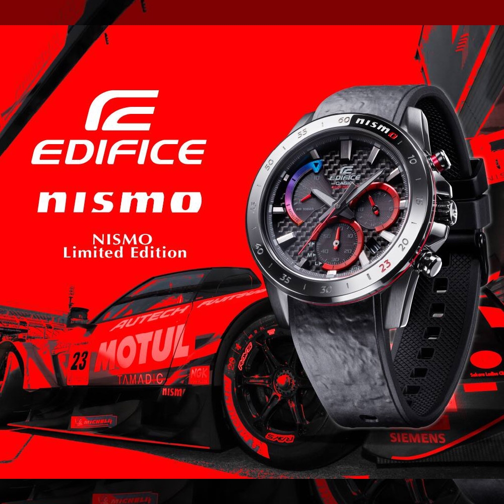 CASIO 卡西歐EDIFICE NISMO限量版碳纖維太陽能計時手錶EQS