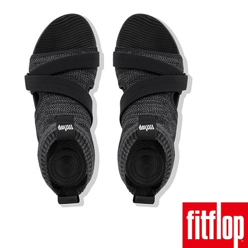 FitFlop UBERKNIT針織涼鞋黑/淺灰色