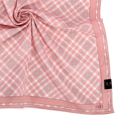 DAKS 英倫風經典斜格紋純棉帕領巾-粉紅色