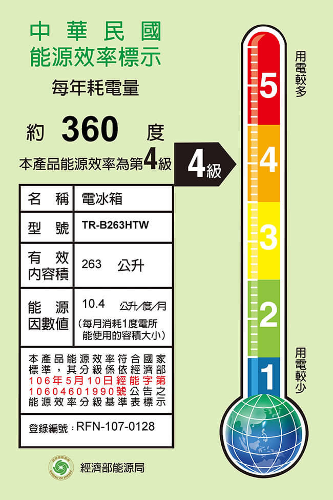 TATUNG大同 263L 4級定頻2門電冰箱 TR-B263HTW-S