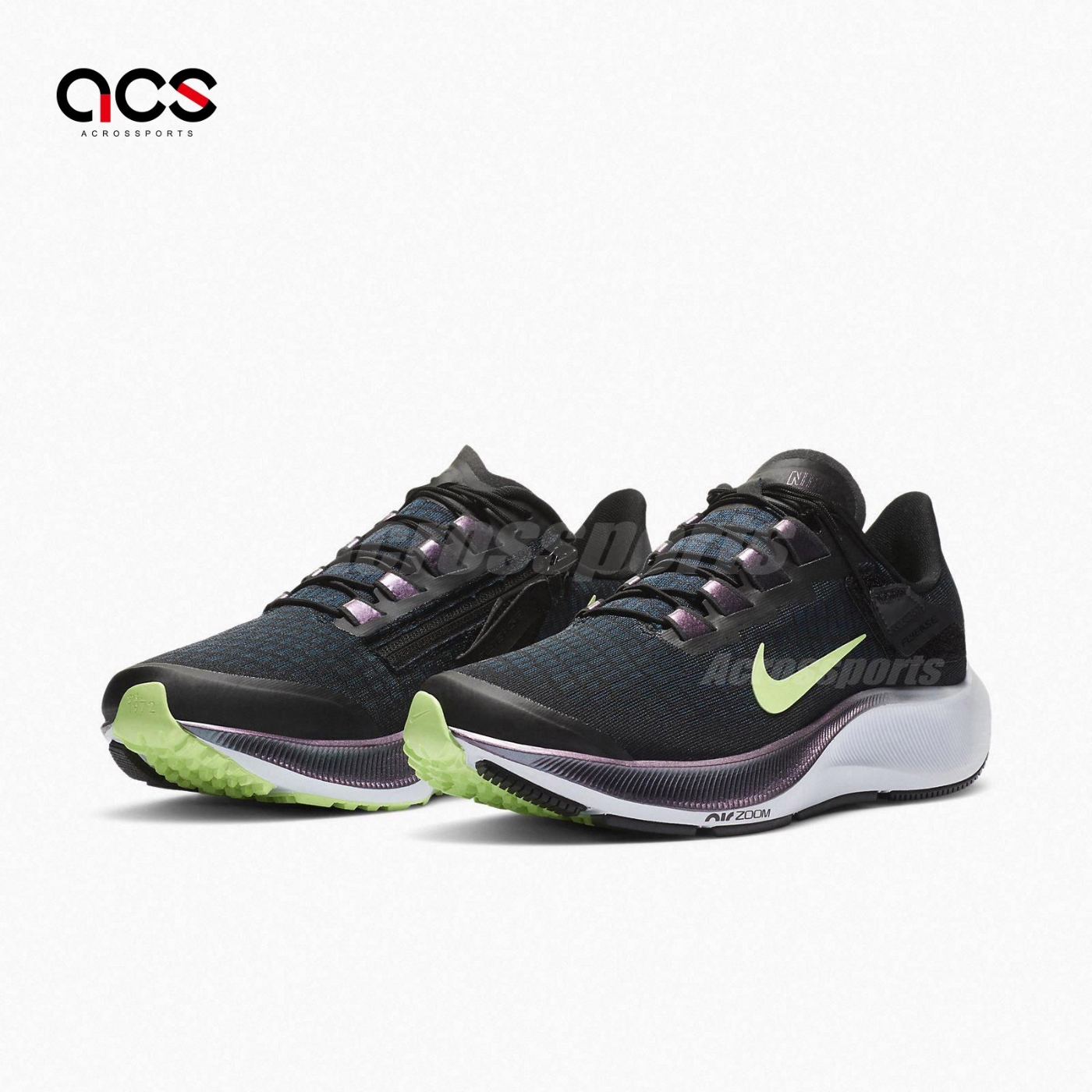 Nike 慢跑鞋Wmns Air Zoom Pegasus 37 Flyease 藍黑綠女鞋運動鞋CK8605