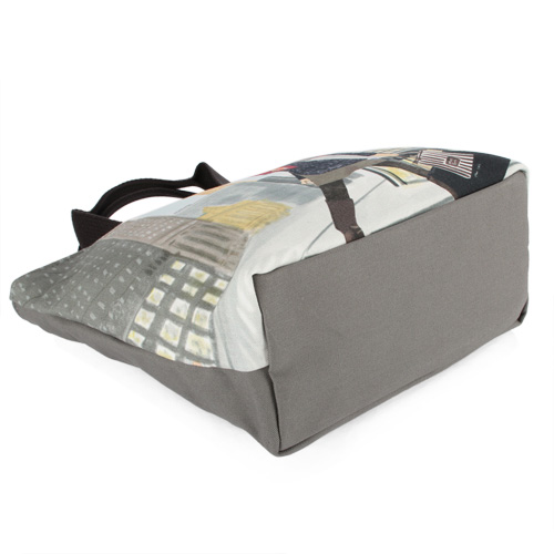 Reiko Aoki 青木禮子 Crysler 插畫彩繪磁釦小型托特包-灰色