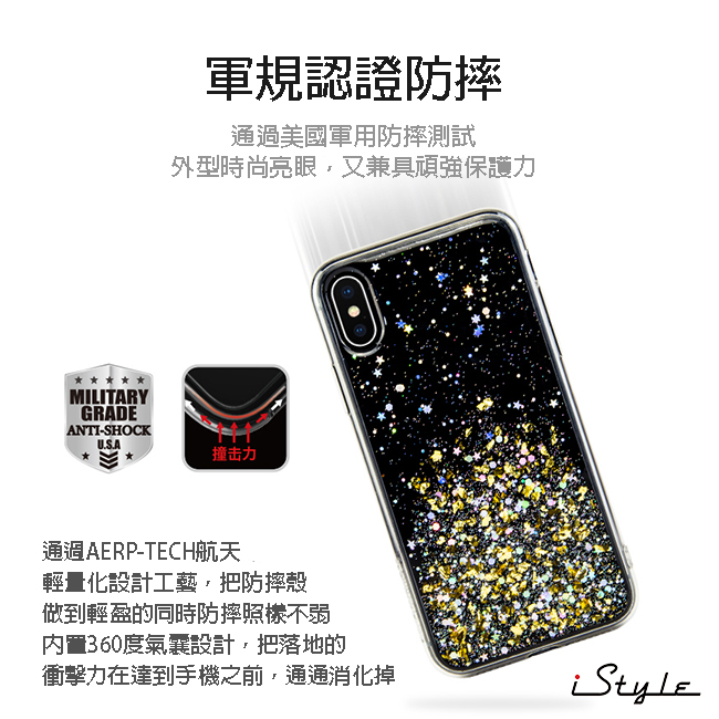 iStyle iPhone X/XS 5.8吋 銀箔花手機殼