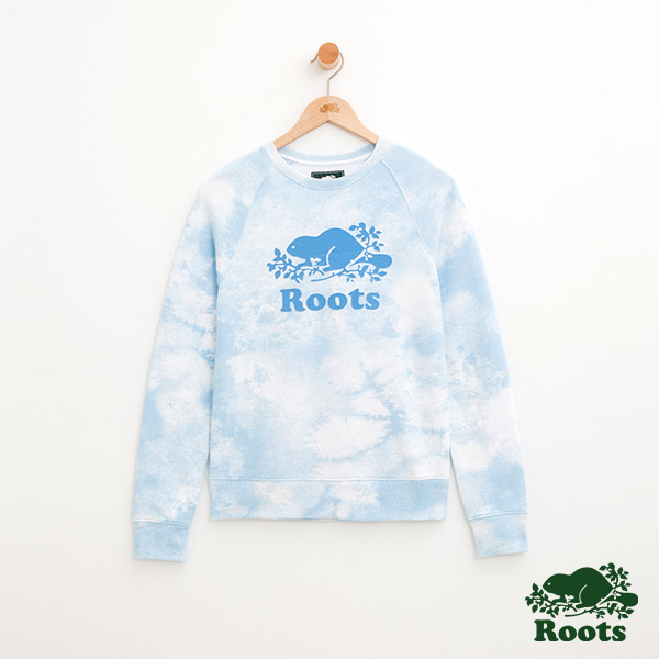 女裝Roots 雲朵AOP圓領上衣-藍