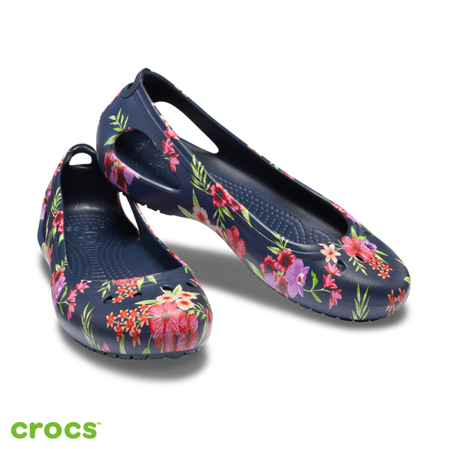 Crocs 卡駱馳 (女鞋) 卡笛印花平底鞋 205862-96N