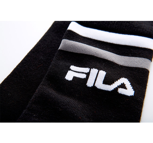 FILA 基本款棉質長筒襪-黑 SCT-1302-BK