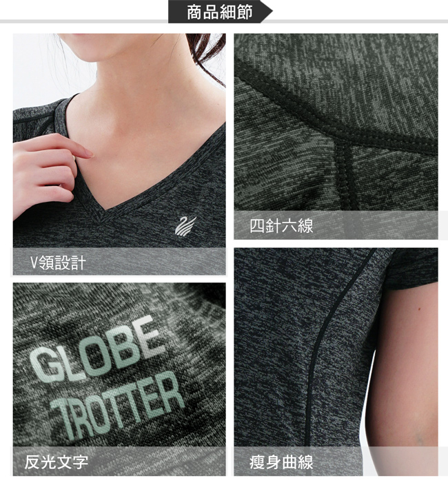 【遊遍天下】MIT女款透氣吸排抗UV速乾運動V領衫GS20008黑色