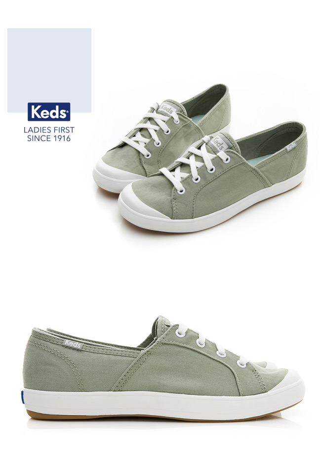 Keds SANDY 復古綁帶休閒鞋-綠色