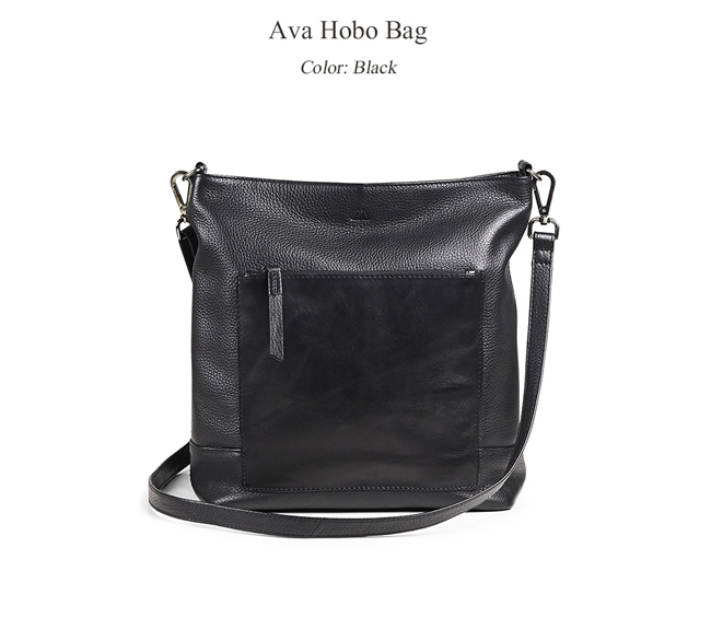 MARKBERG Ava Hobo 丹麥手工牛皮個性賀伯包 斜背/肩揹包(極簡黑)