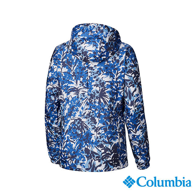 Columbia 哥倫比亞 女款-防潑水風衣-藍色花紋 UKR30130TY
