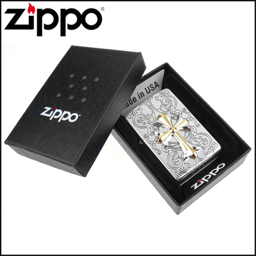 ZIPPO 日系~Cross Combination -十字金屬貼飾打火機