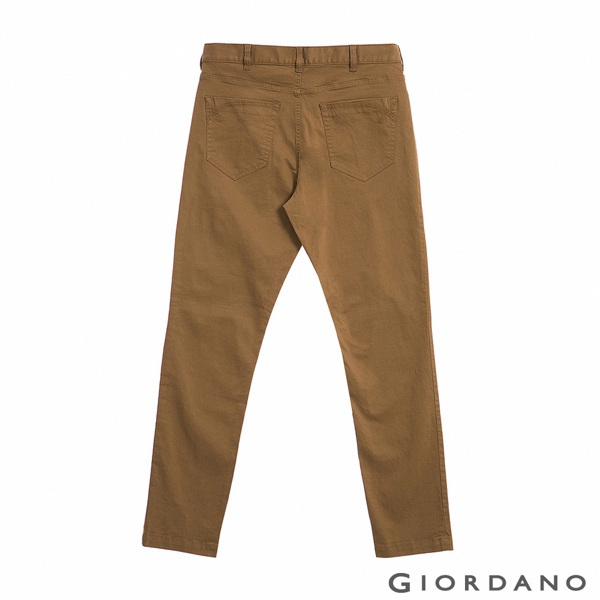 GIORDANO 男裝彈力棉質基本款錐形長褲 - 85 卡其