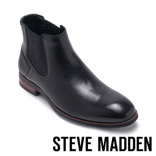 STEVE MADDEN-LESTON真皮紳士雀爾喜靴-黑色