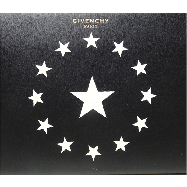 GIVENCHY STAR牛皮星星拉鍊長夾(黑色)