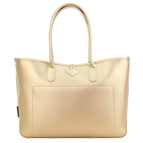 Longchamp Roseau Metal系列 竹節肩背包-金