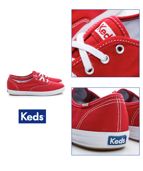 Keds 品牌經典綁帶休閒鞋-紅色